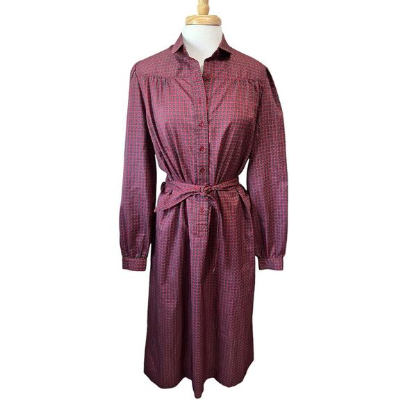 Vintage 70s 80s Talbots/Schrader New York Secretary Day Dress sz XL - Picture 1 of 8